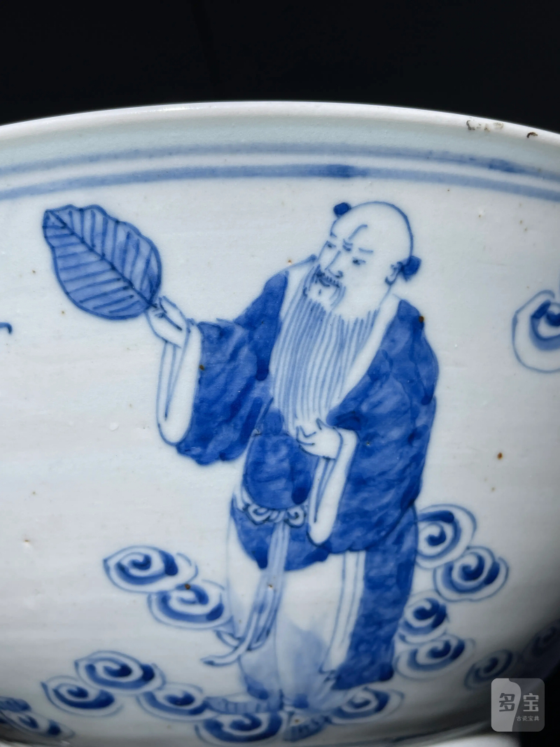 清晚期 青花八仙纹大碗 - 图9